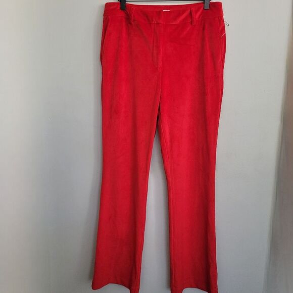Maison d' Amelie Red Pants Woman size 8 Soft velour like Trouser NWOT - Picture 15 of 15